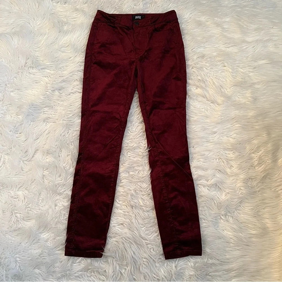 PAIGE Hoxton Ultra Skinny Velvet Corduroy Pants Dark Currant Women’s  27 - Picture 2 of 13